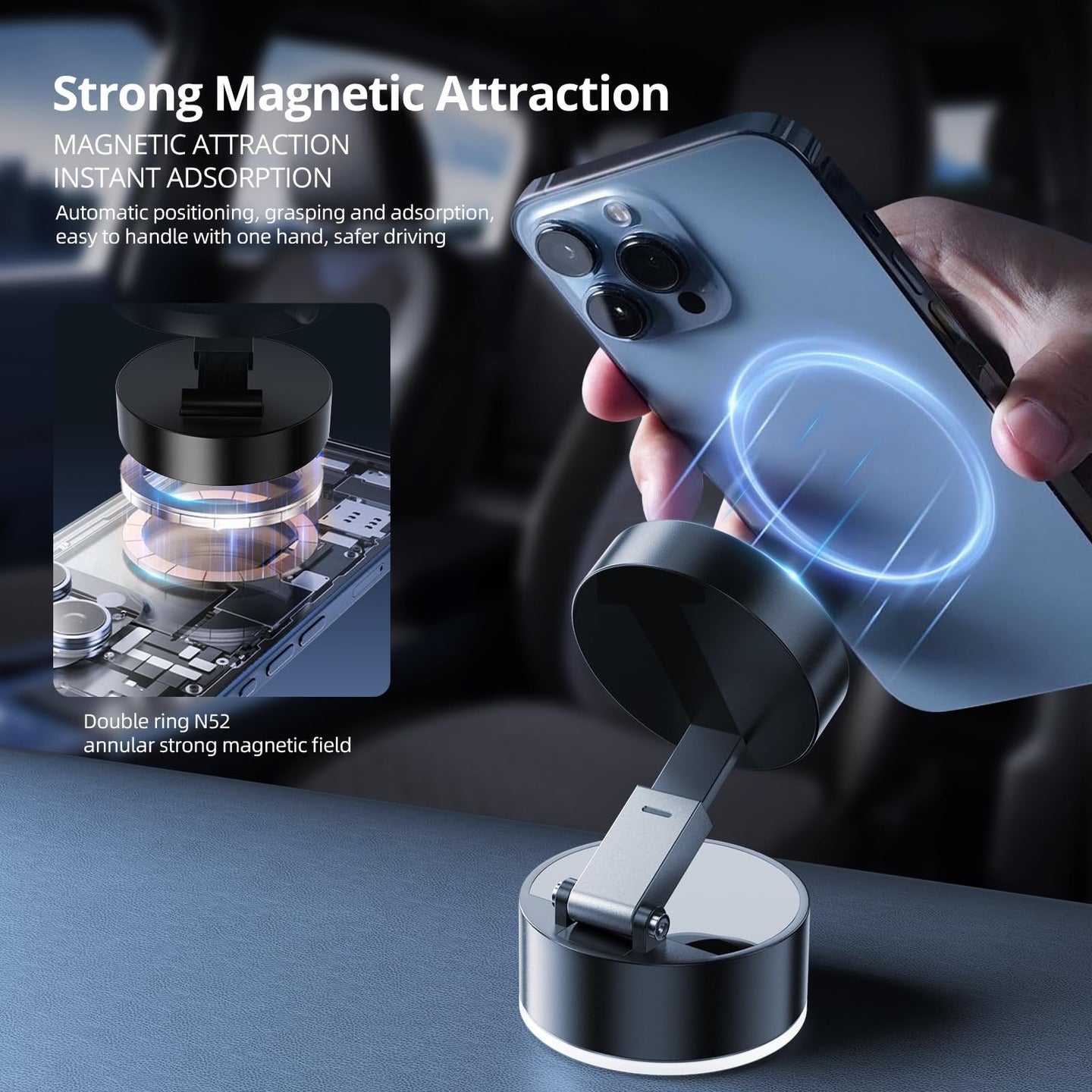 Vacuum Magnetic Suction Phone Holder